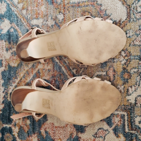 Aldo light cream beige scrappy heel sz 38 EUC - Picture 5 of 8